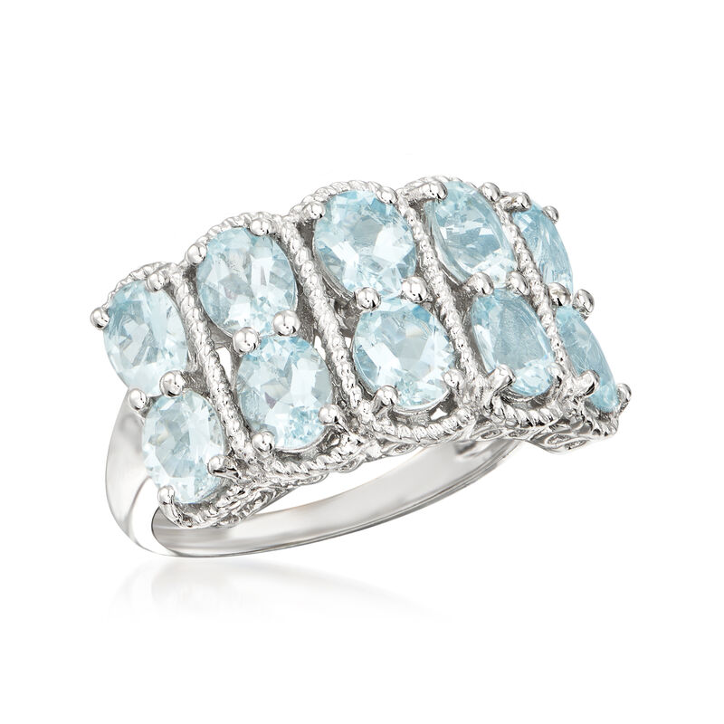 2.70 ct. t.w. Aquamarine Ring in Sterling Silver image number 3