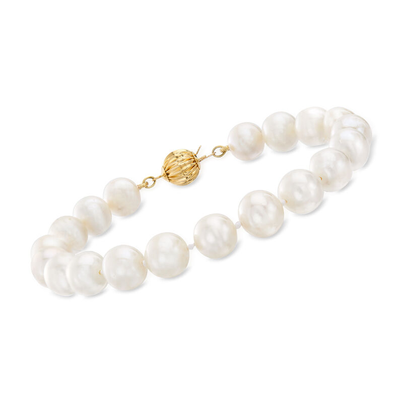 8-8.5mm Cultured Pearl Bracelet with 14kt Yellow Gold image number 0