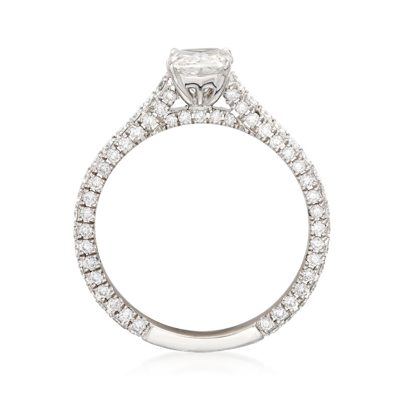 Henri Daussi 1.37 ct. t.w. Diamond Engagement Ring in 18kt White Gold image number 3