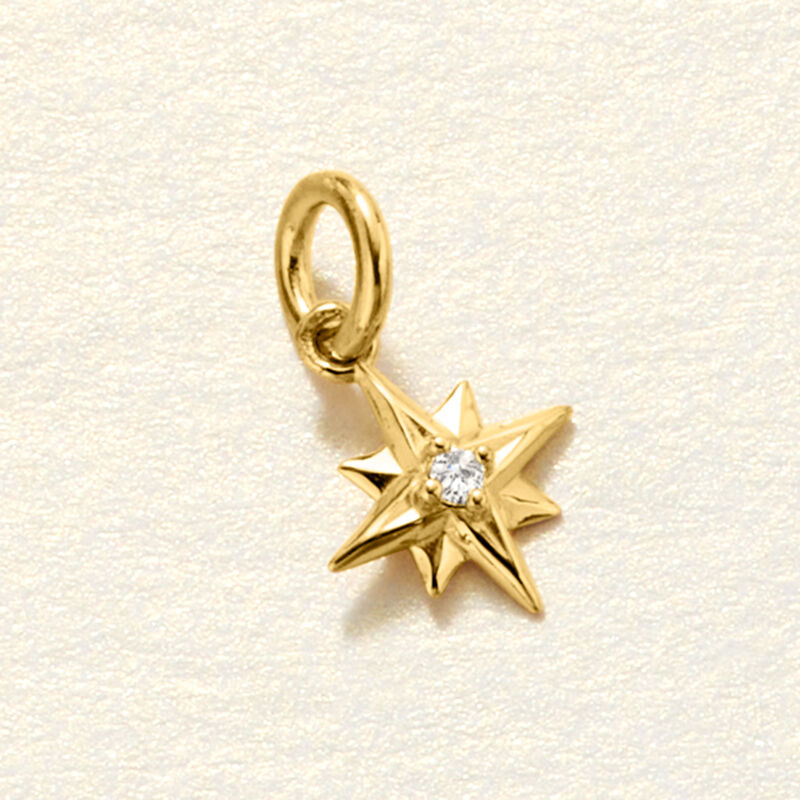 Diamond North Star Charm in 14kt Yellow Gold image number 3