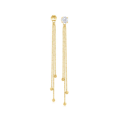 14kt Yellow Gold Beaded Tassel Earring Jackets