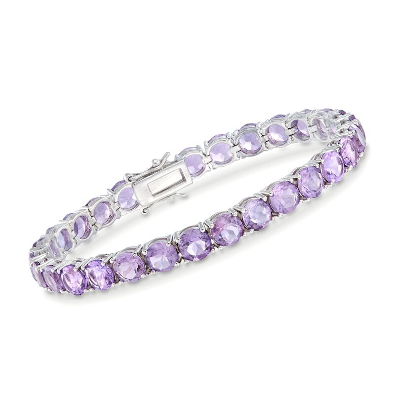 20.00 ct. t.w. Amethyst Tennis Bracelet in Sterling Silver image number 0