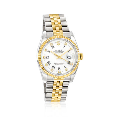 Pre-Owned Rolex Datejust Men's 36mm Automatic Stainless Steel and 18kt Yellow Gold Watch