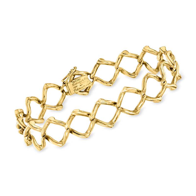 C. 1981 Vintage Tiffany Jewelry &quot;Paloma Piccaso&quot; 18kt Yellow Gold Open Link Bracelet. 7&quot; image number 0
