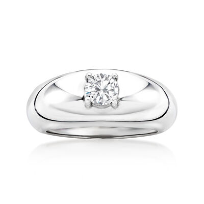 Italian .40 Carat CZ Dome Ring in Sterling Silver