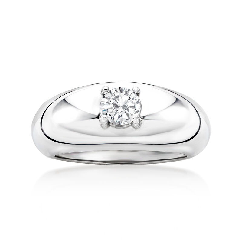 Italian .40 Carat CZ Dome Ring in Sterling Silver image number 0