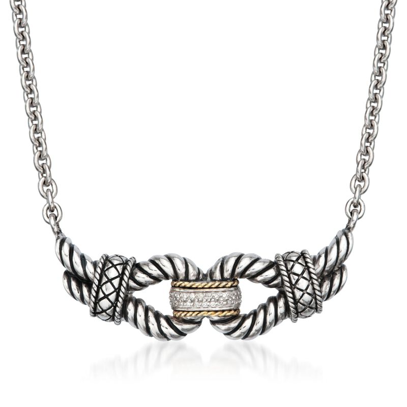 Andrea Candela Diamond Knot Necklace in Two-Tone image number 0