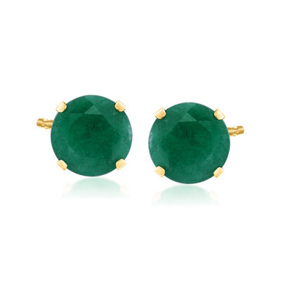 3.90 ct. t.w. Emerald Martini Stud Earrings in 14kt Yellow Gold