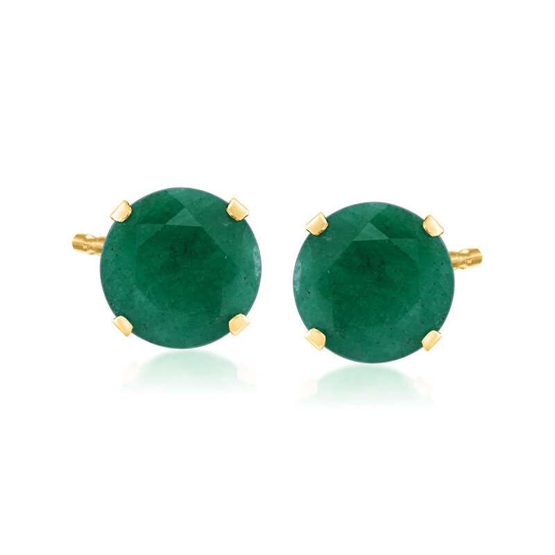 3.90 ct. t.w. Emerald Martini Stud Earrings in 14kt Yellow Gold image number 0
