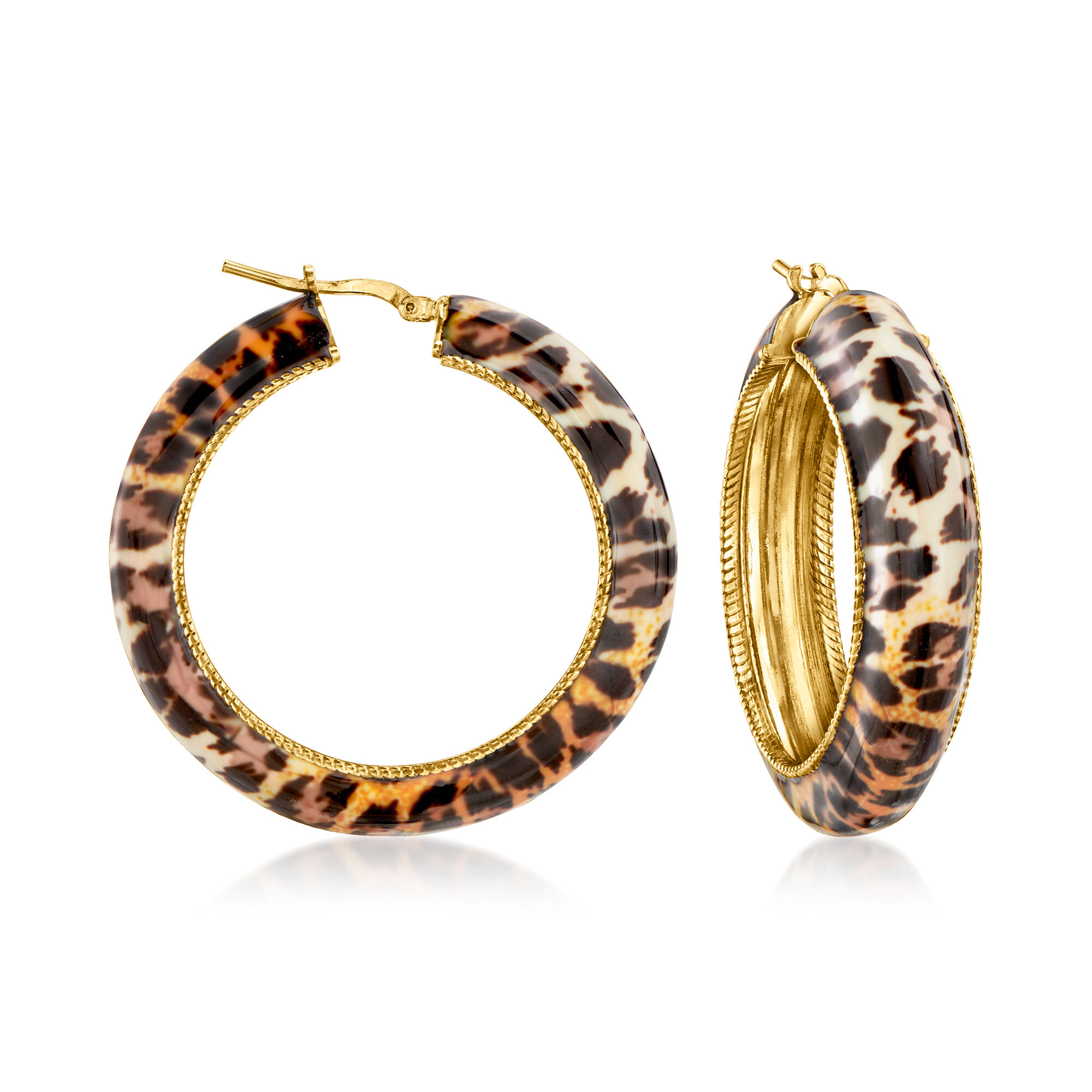 Leopard print hoop earrings discount