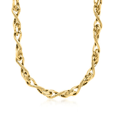 Italian 14kt Yellow Gold Twisted-Link Necklace