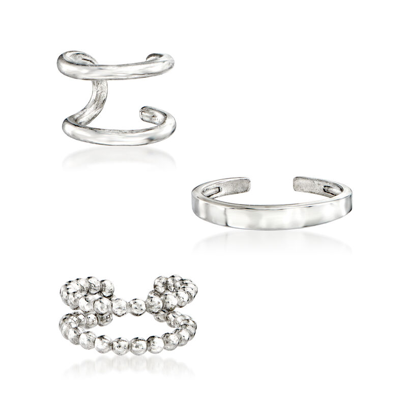 Sterling Silver Jewelry Set: Three Ear Cuffs image number 0