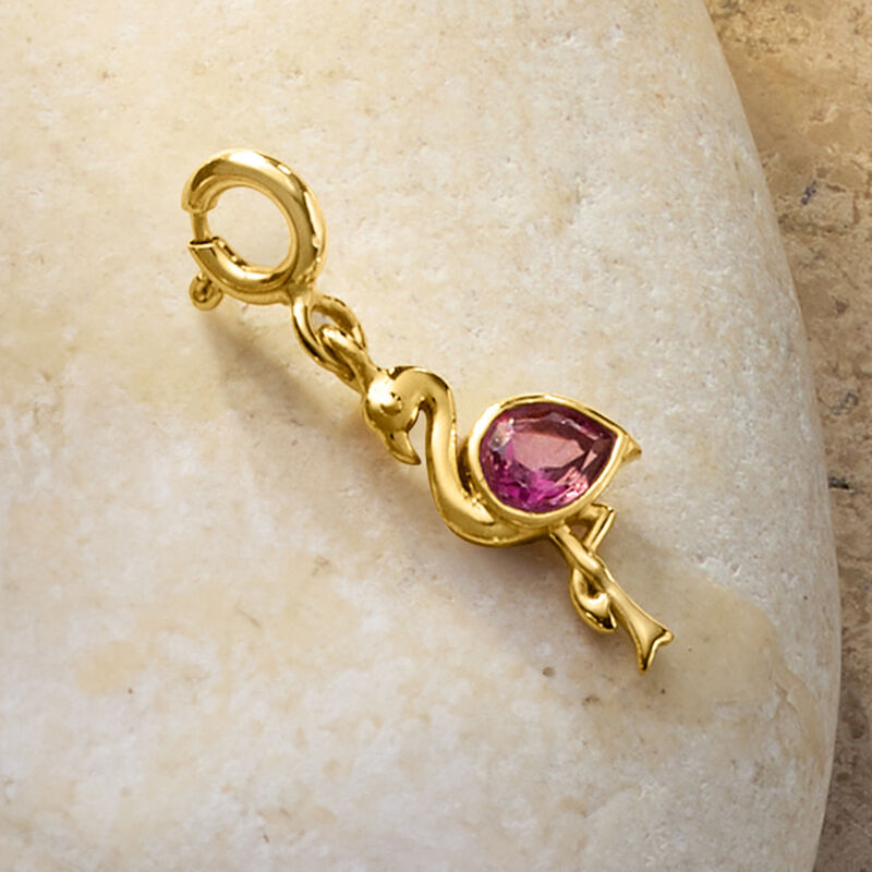 .40 Carat Pink Topaz Flamingo Charm in 18kt Gold Over Sterling  image number 3