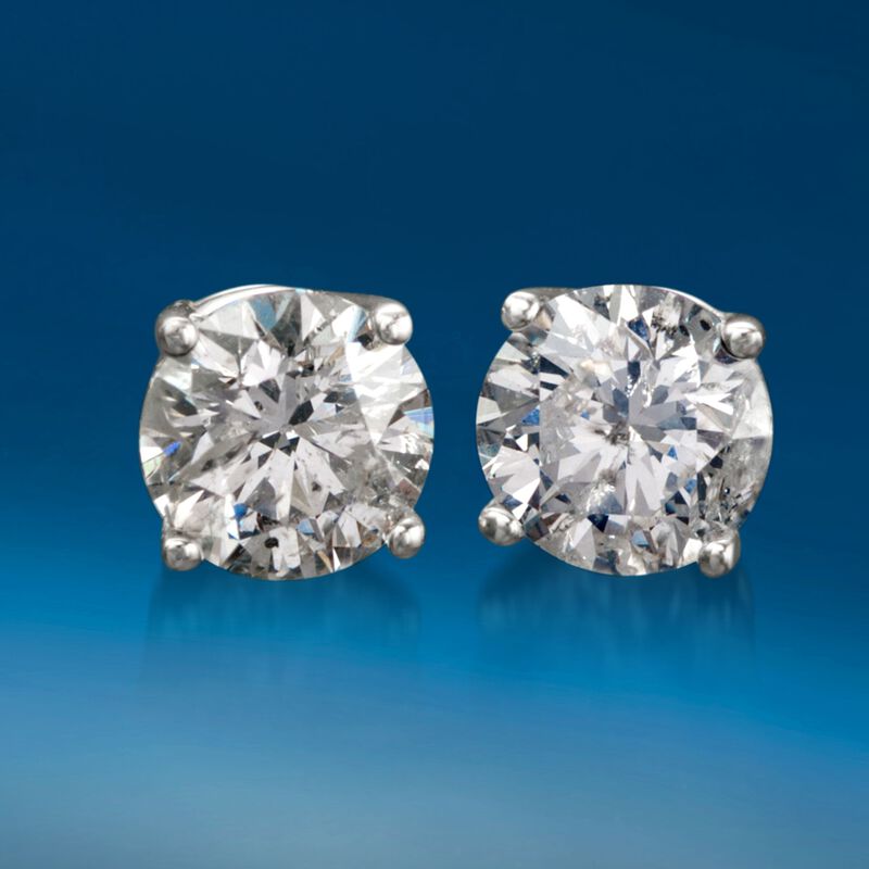1.50 ct. t.w. Diamond Stud Earrings in 14kt White Gold image number 2