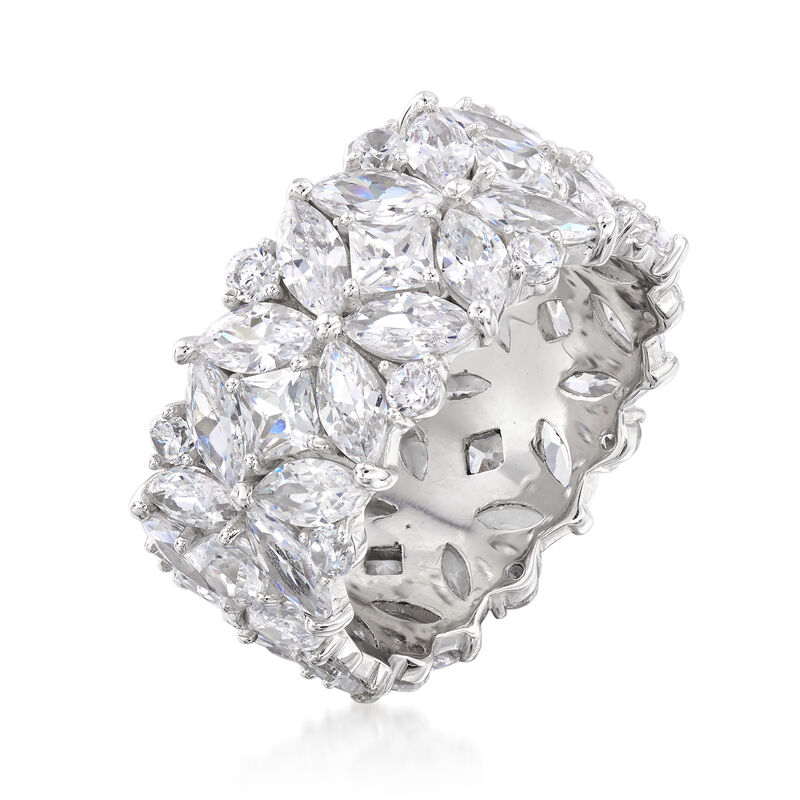 7.30 ct. t.w. Multi-Shaped CZ Eternity Band in Sterling Silver image number 2