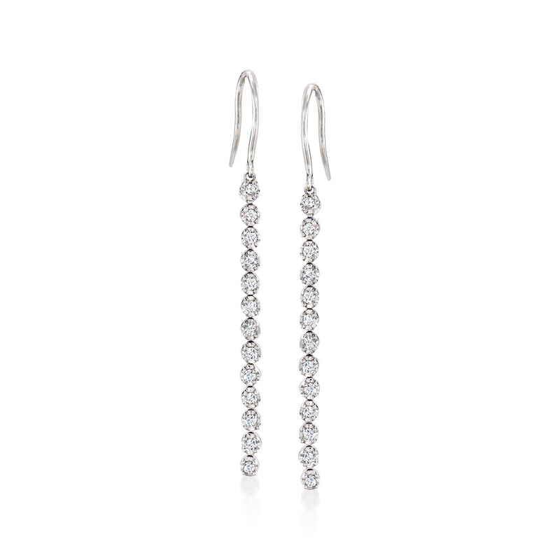 .50 ct. t.w. Diamond Linear Drop Earrings in Sterling Silver image number 0