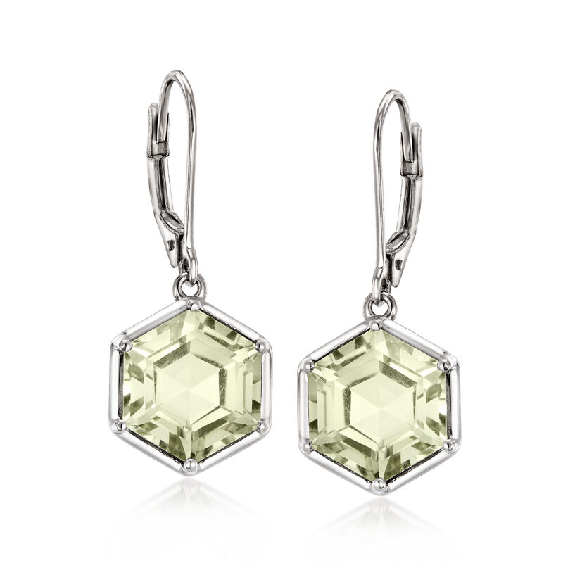 8.25 ct. t.w. Prasiolite Drop Earrings in Sterling Silver image number 0