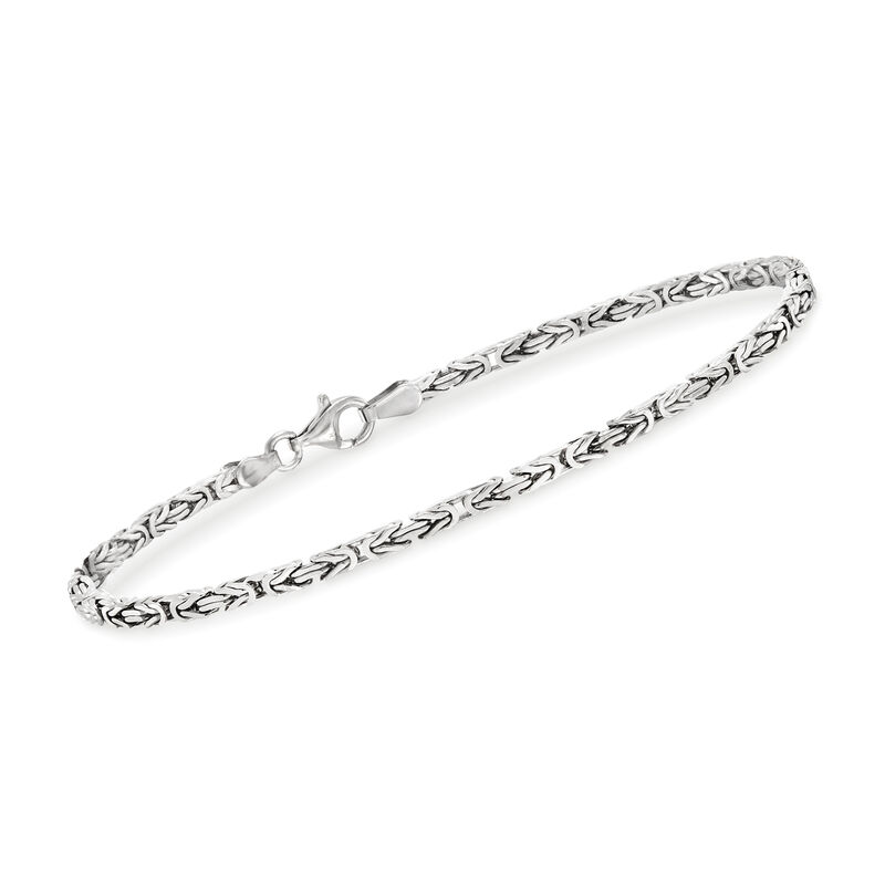 2.3mm Sterling Silver Square Byzantine Bracelet image number 0
