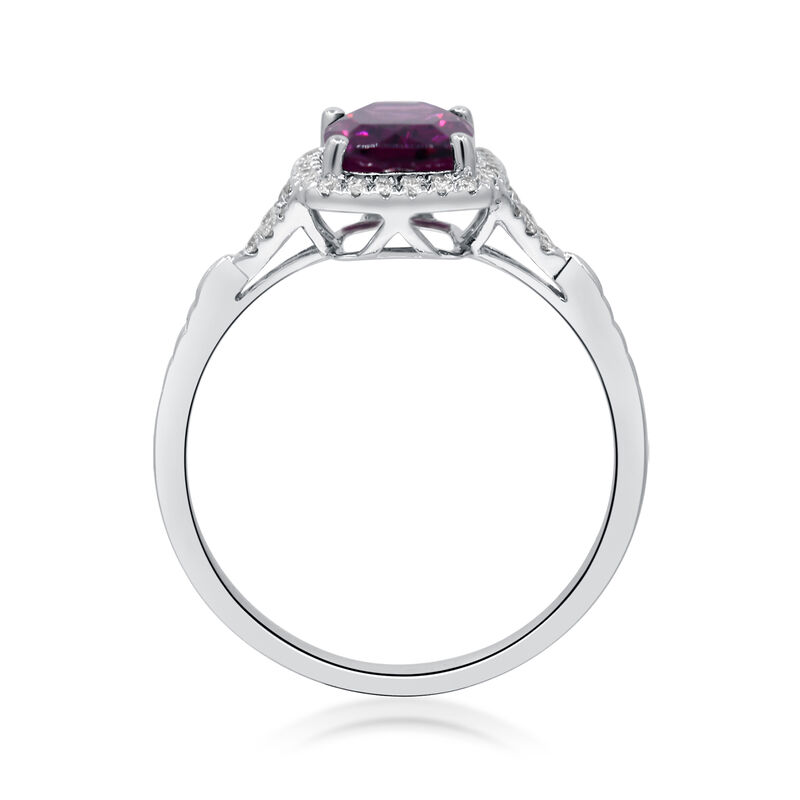 1.70 Carat Rhodolite Garnet Ring with .14 ct. t.w. Diamonds in 14kt White Gold image number 2