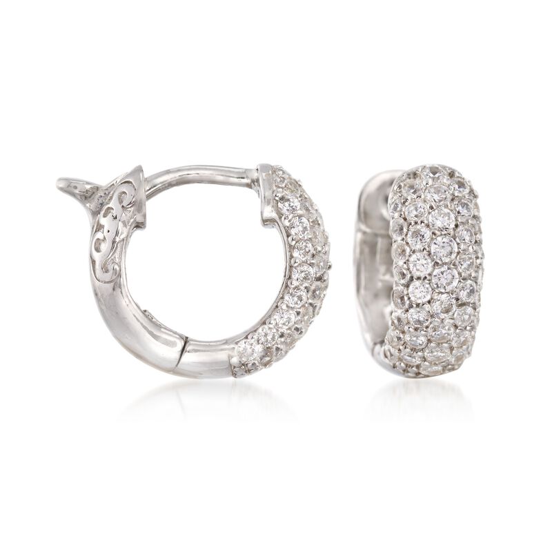 .25 ct. t.w. CZ Huggie Hoop Earrings in Sterling Silver image number 0