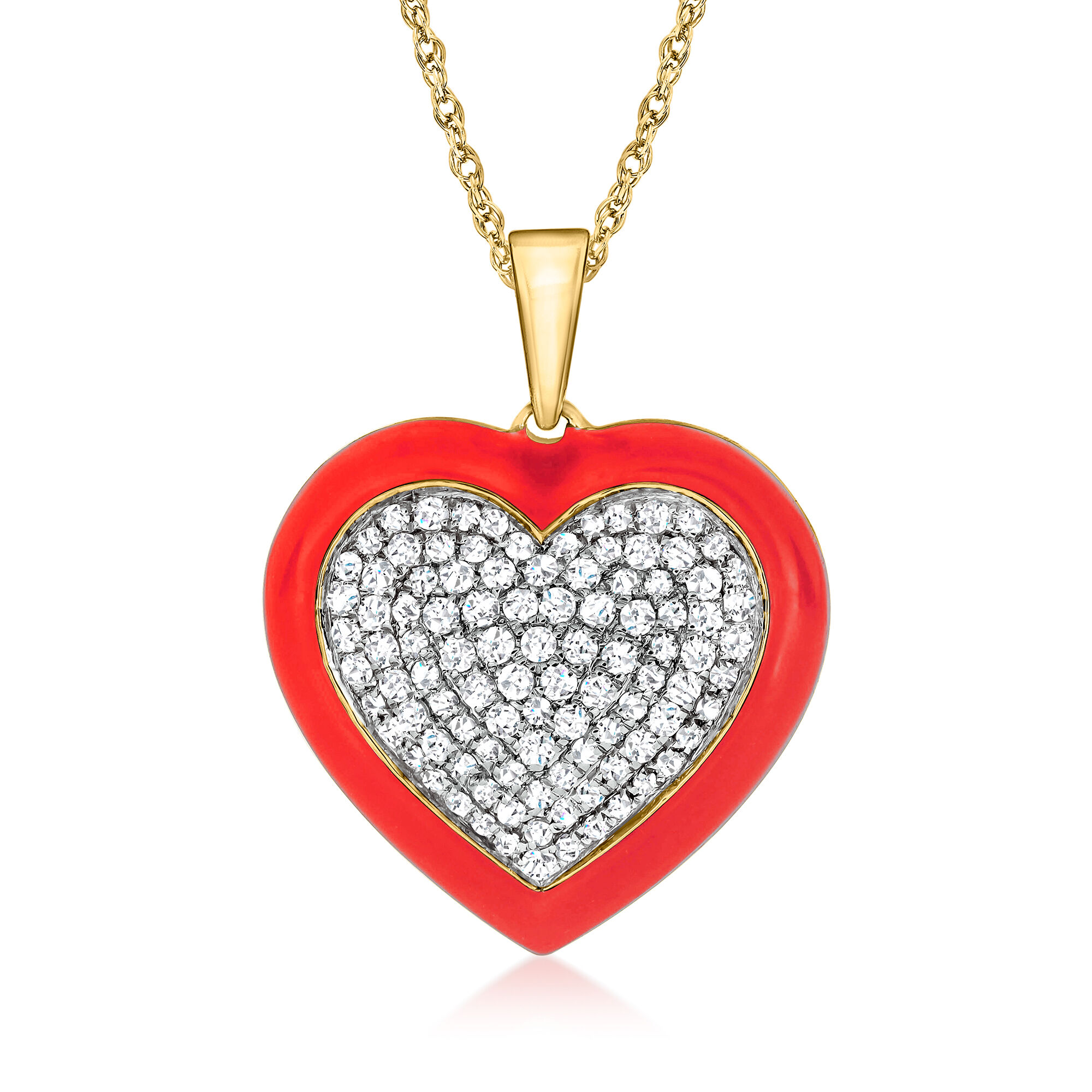 Red diamond heart necklace hotsell