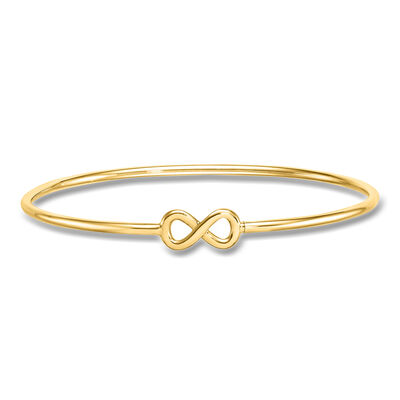 Italian 14kt Yellow Gold Infinity Symbol Bangle Bracelet