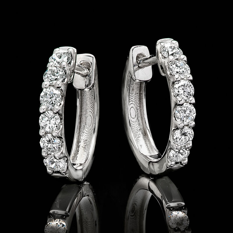 .50 ct. t.w. Lab-Grown Diamond Hoop Earrings in Sterling Silver. 1/2&quot; image number 2