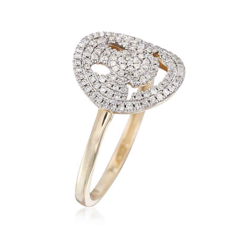 .23 ct. t.w. Diamond Smiley Face Emoji Ring in 14kt Yellow Gold image number 2
