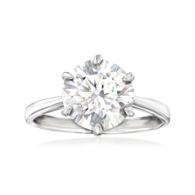 3.00 Carat Moissanite Solitare Ring in Sterling Silver image number 0