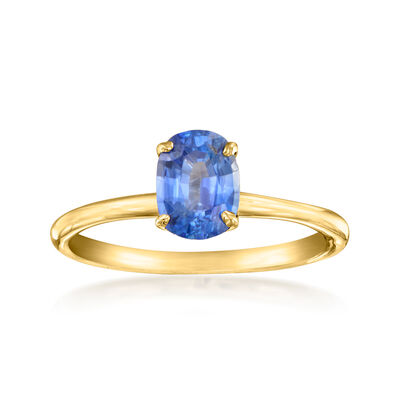 C. 2023 Vintage 1.36 Carat Certified Sapphire Ring in 14kt Yellow Gold