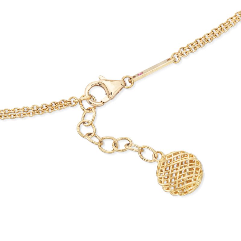 Roberto Coin &quot;Silk&quot; 18kt Yellow Gold Station Necklace. 39&quot; image number 2