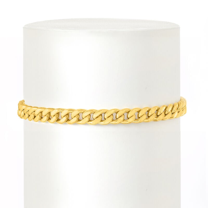 Italian 5mm 14kt Yellow Gold Curb-Link Bracelet image number 2