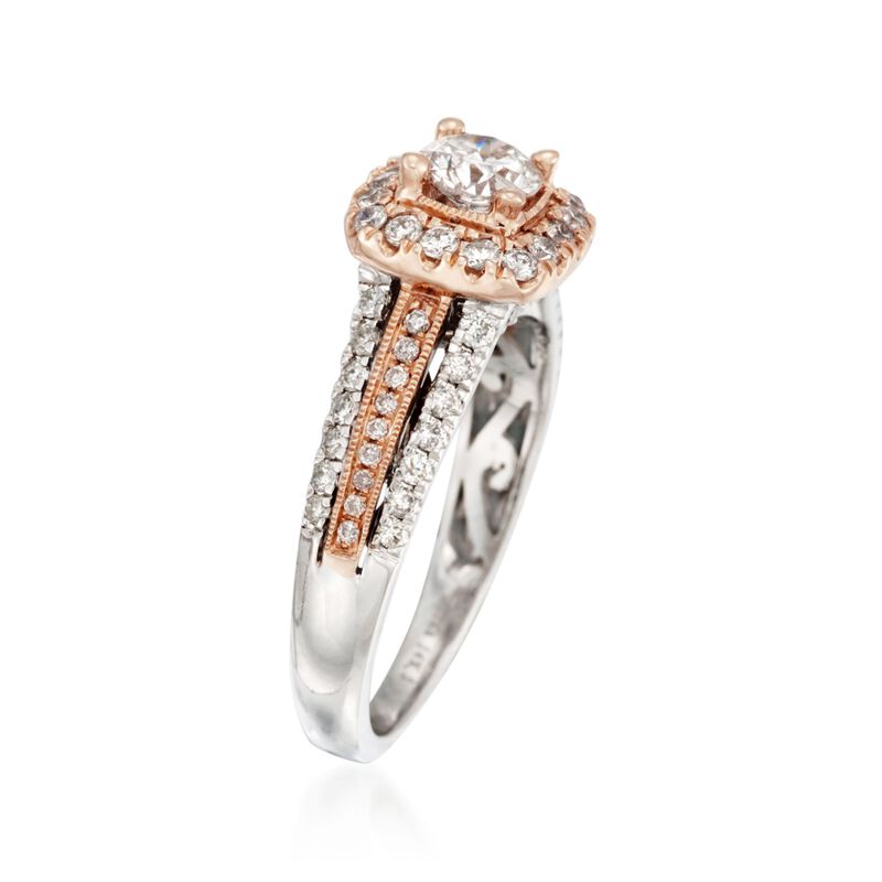 .95 ct. t.w. Diamond Halo Ring in 14kt Two-Tone Gold  image number 2