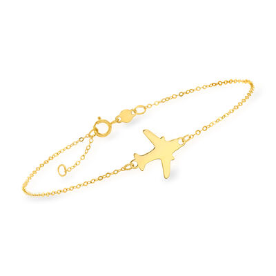 Italian 14kt Yellow Gold Airplane Bracelet