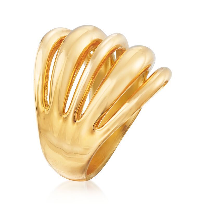 Italian Andiamo 14kt Yellow Gold Multi-Row Open-Space Ring. Size 6 image number 2