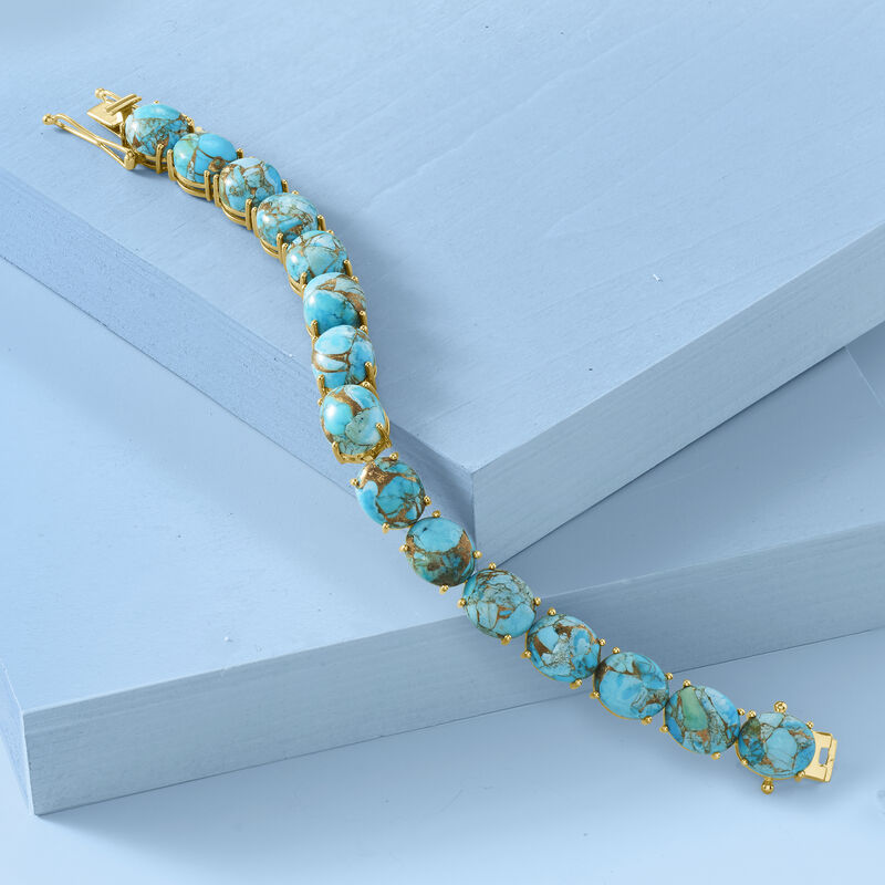 Mohave Turquoise Bracelet in 18kt Gold Over Sterling image number 2