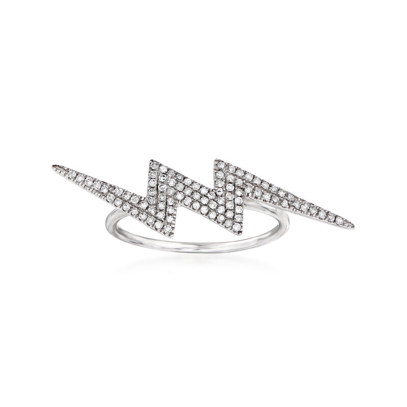 .29 ct. t.w. Diamond Lightning Bolt Ring in 14kt White Gold image number 0
