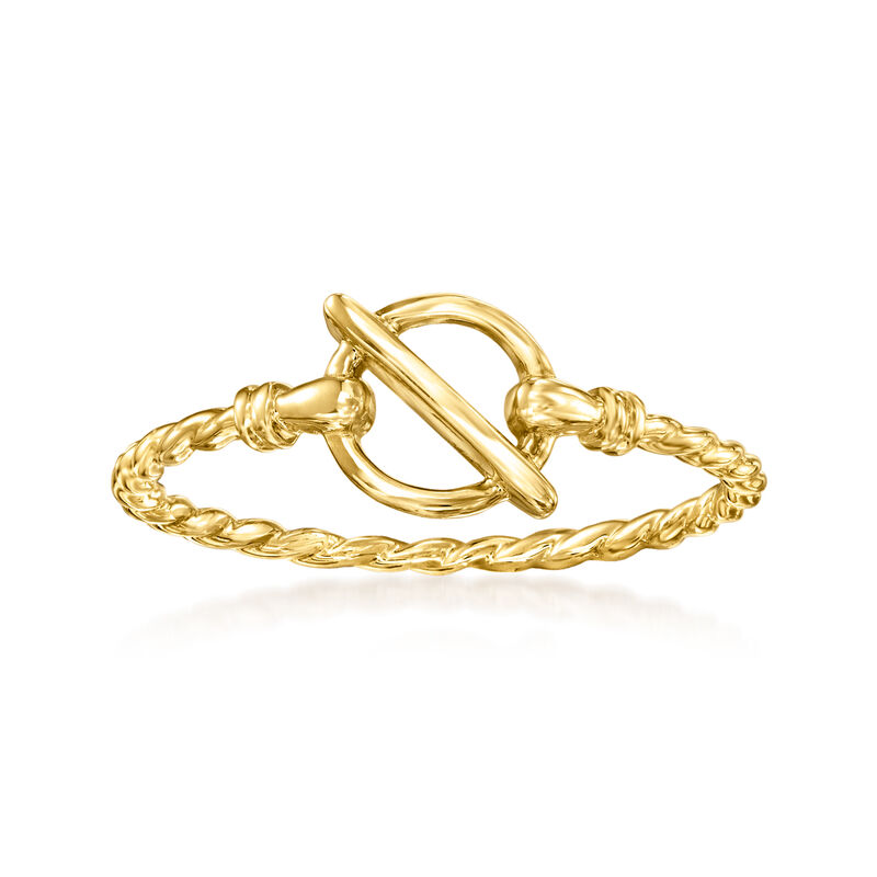 14kt Yellow Gold Twisted Rope Toggle Ring. Size 7 image number 0