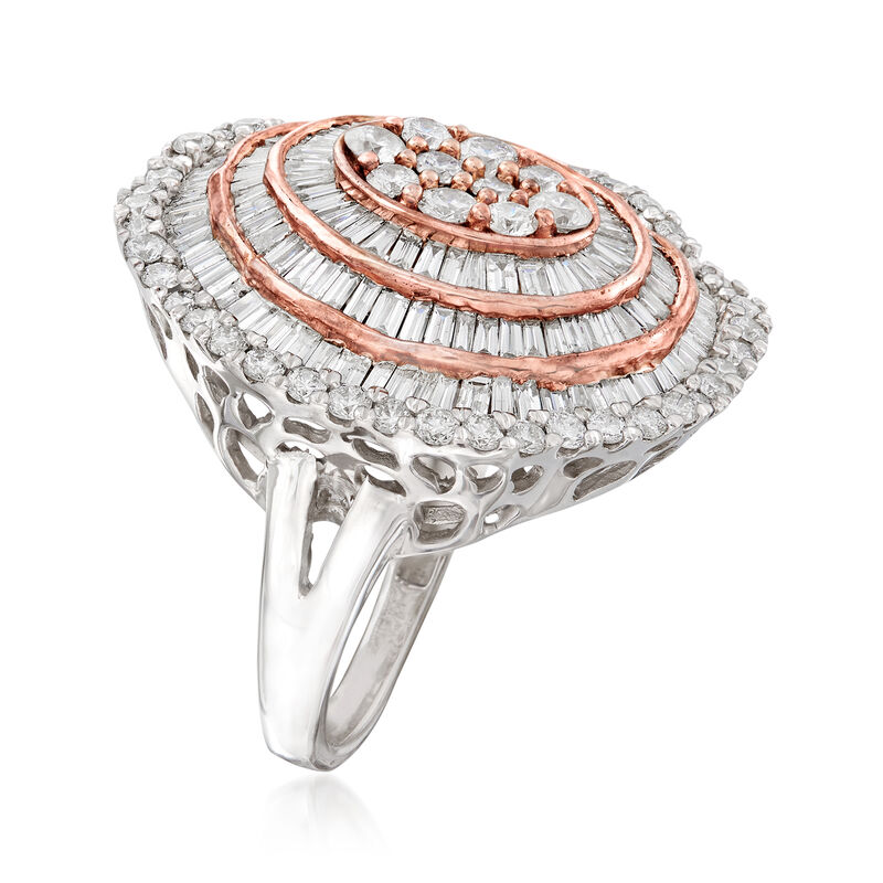 3.50 ct. t.w. Diamond Scalloped Ring in 14kt Two-Tone Gold image number 2
