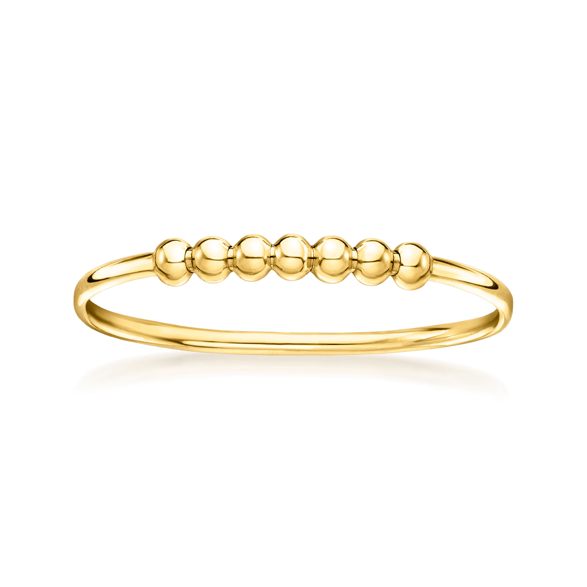 Ross-Simons 14kt Yellow Gold Single Bead Necklace Italian 14kt Yellow Gold Bead Station Ring | Ross Simons