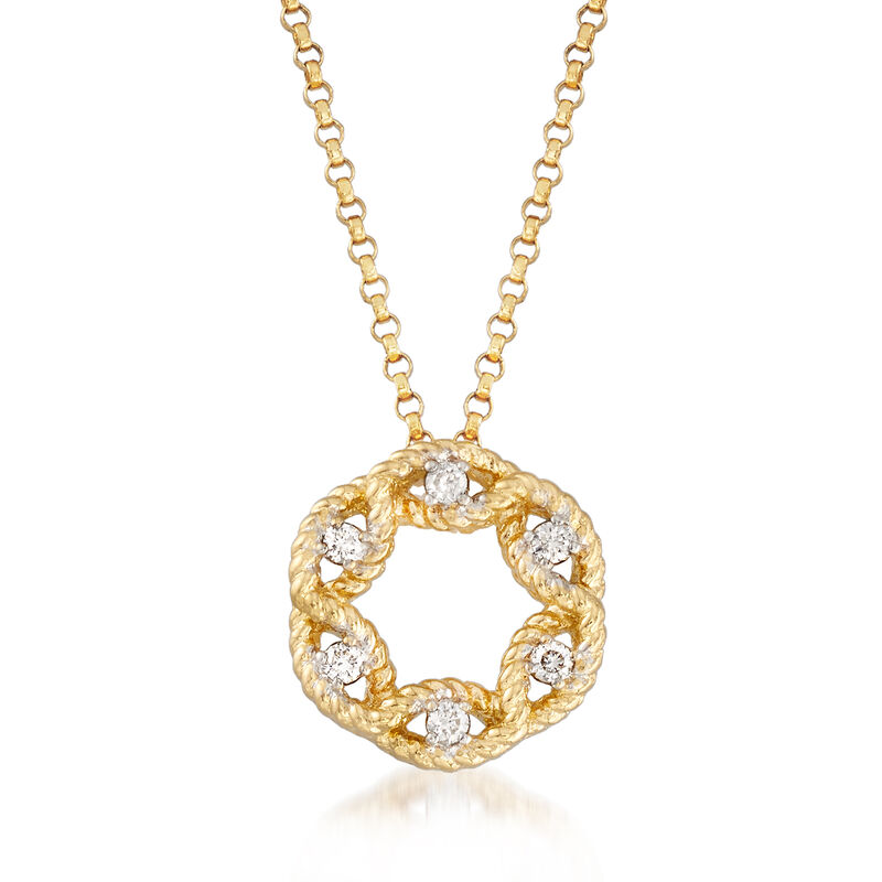 Roberto Coin &quot;Barocco&quot; Diamond Accent Open Cluster Necklace in 18kt Yellow Gold. 16.25&quot; image number 0