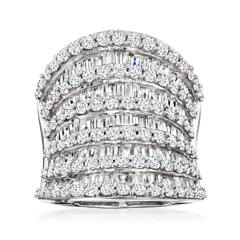 13.10 ct. t.w. CZ Multi-Row Ring in Sterling Silver image number 0