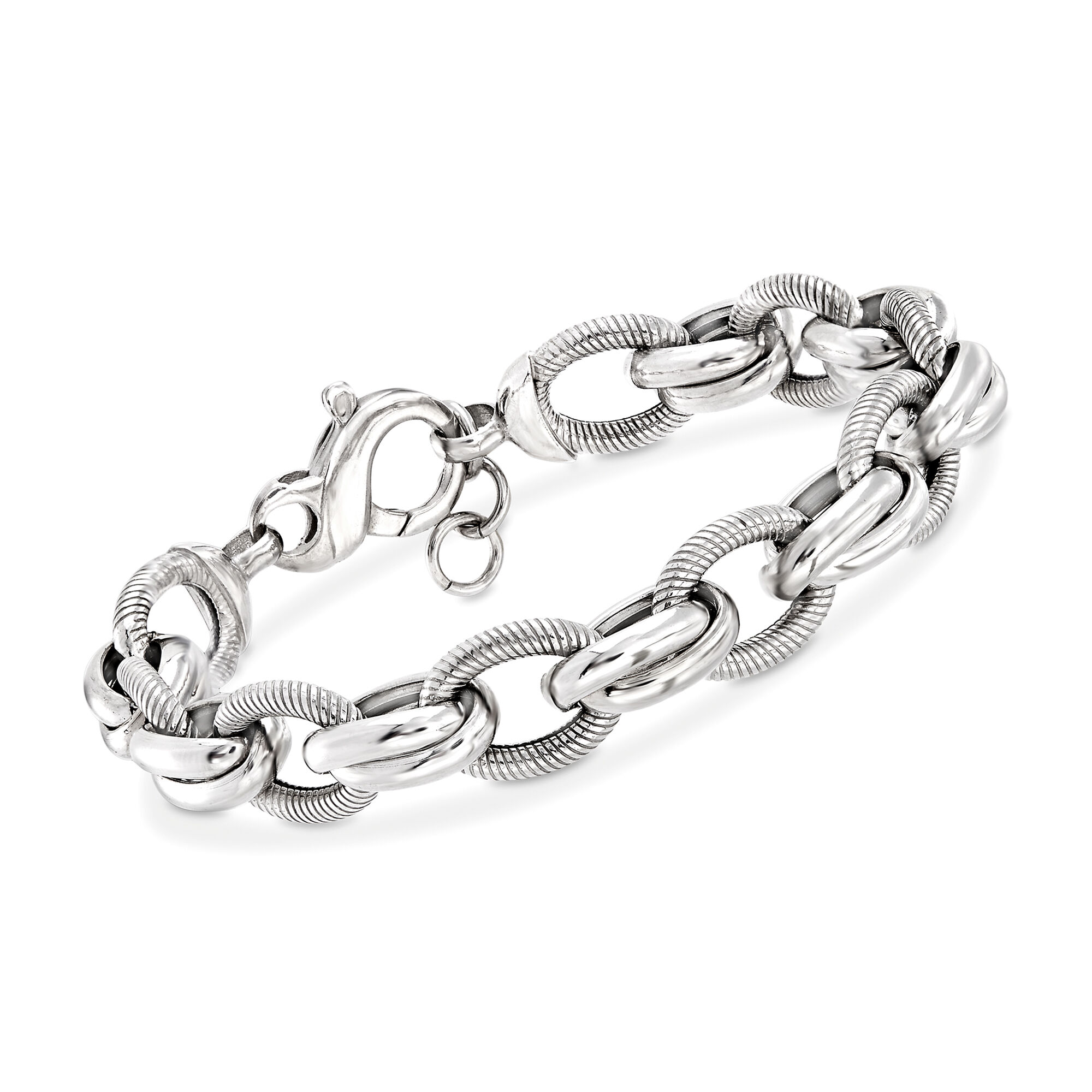 Italian Sterling Silver Personalized Floral Signet Ring