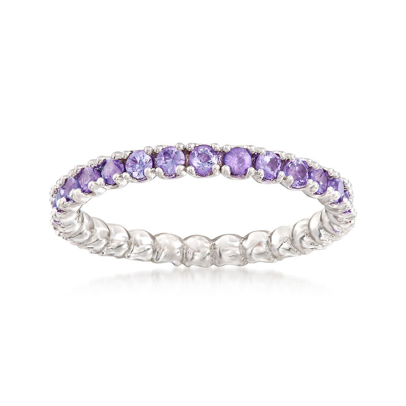 .89 ct. t.w. Tanzanite Stackable Eternity Band in Sterling Silver image number 0