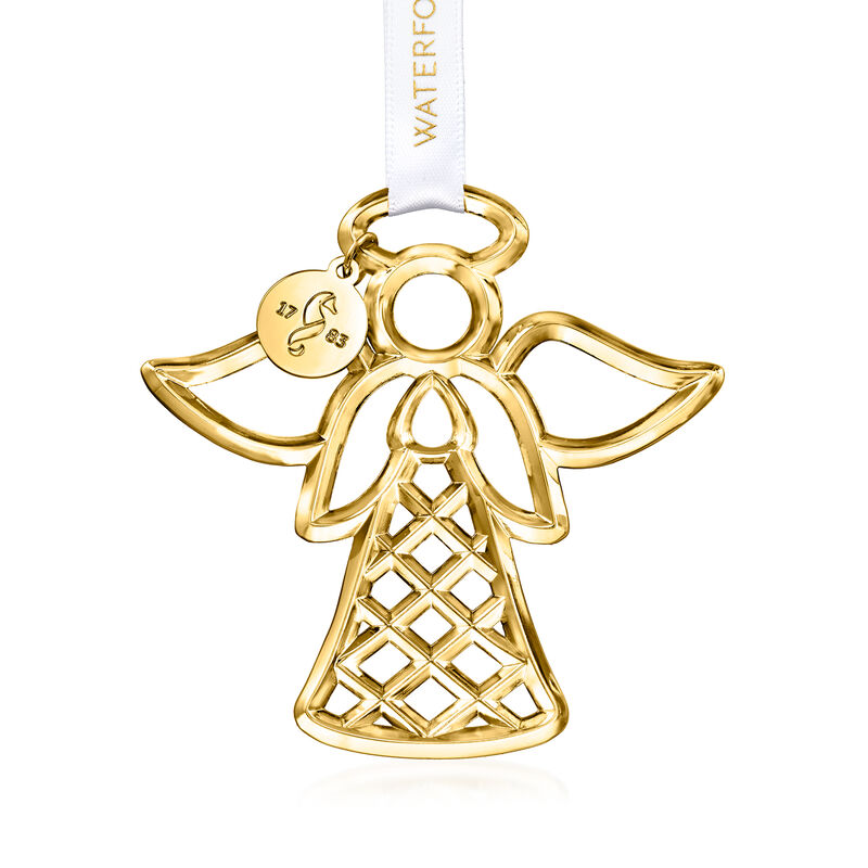 Waterford Crystal 2023 Gold-Plated Angel Ornament image number 0
