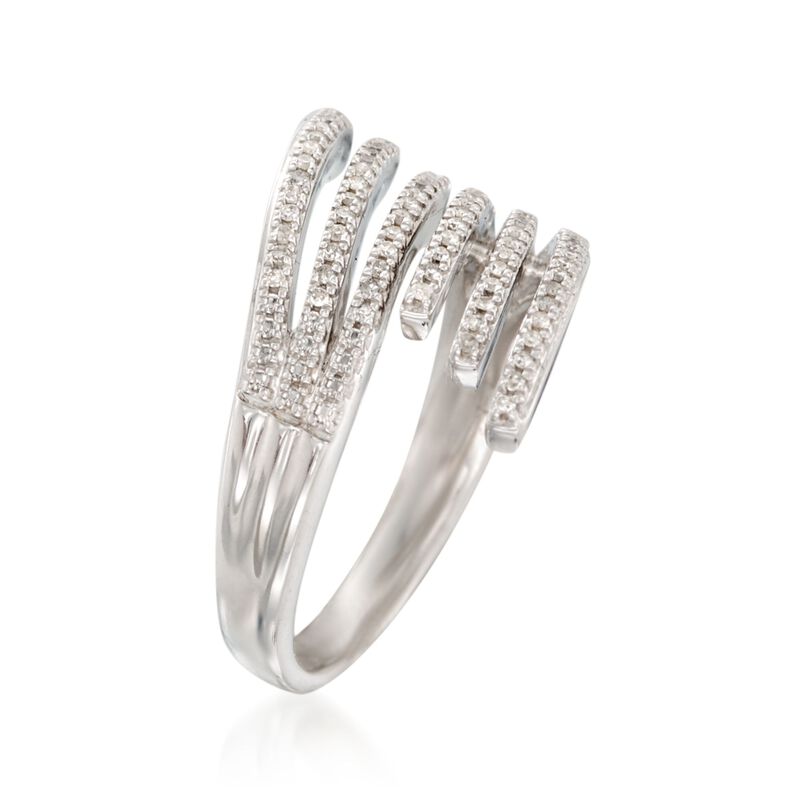 .25 ct. t.w. Diamond Multi-Row Bypass Ring in Sterling Silver image number 2