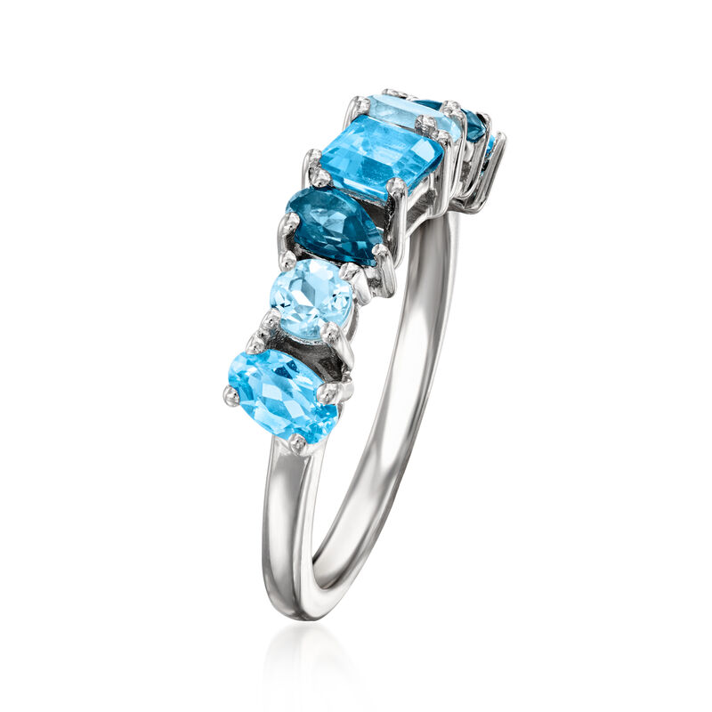 1.50 ct. t.w. Multi-Shaped Tonal Blue Topaz Ring in Sterling Silver image number 2