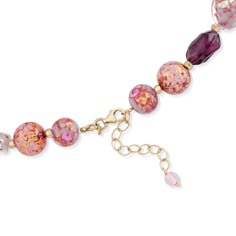 Italian Multicolored Murano Glass Bead Necklace in 18kt Gold Over Sterling image number 1
