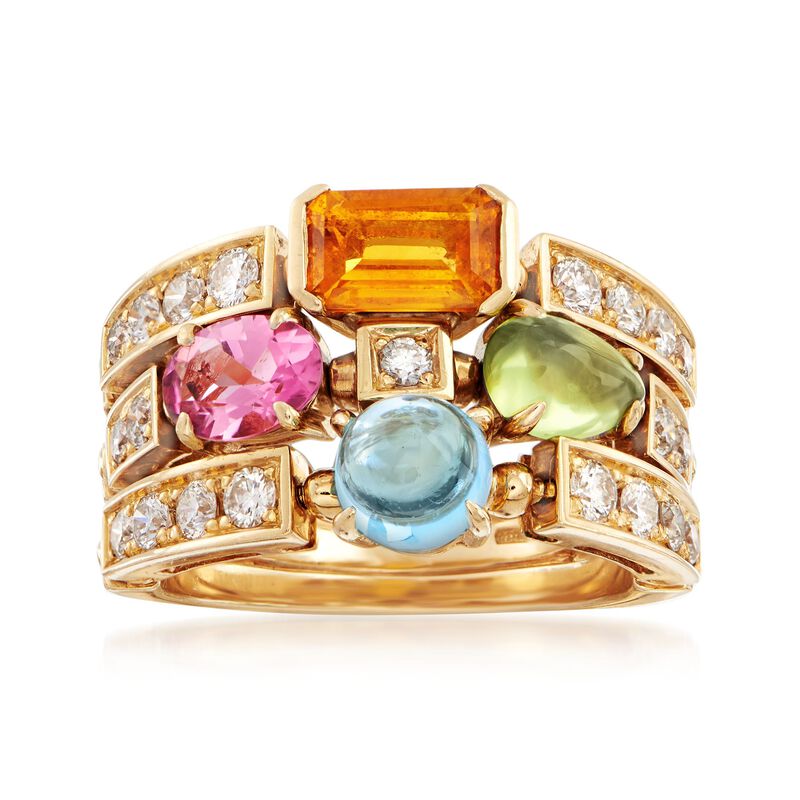 C. 1990 Vintage Bulgari 5.00 ct. t.w. Multi-Stone Ring in 18kt Gold