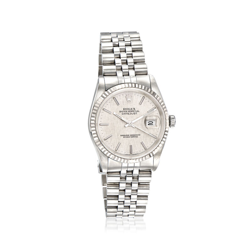 Pre-Owned Rolex Datejust Men's 36mm Automatic Stainless Steel and 18kt White Gold Watch image number 0